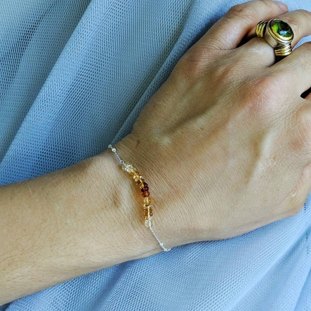 Ombre Citrine Sterling Silver Bracelet